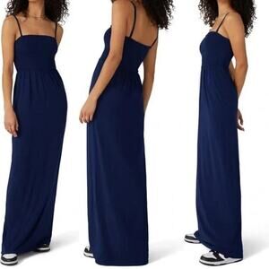 Favorite Daughter The Apartment Smocked Maxi Dress Sleeveless Navy Medium